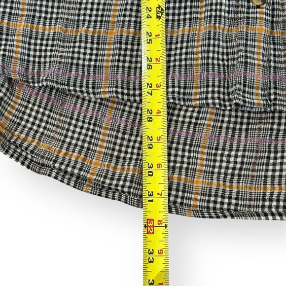 Free People Break My Stride Black/White Metallic SMALL Button Up Top Oversized - Picture 9 of 9